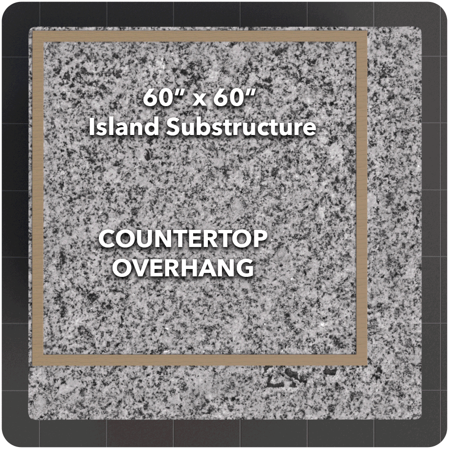 Squared Countertop Corner Overhang